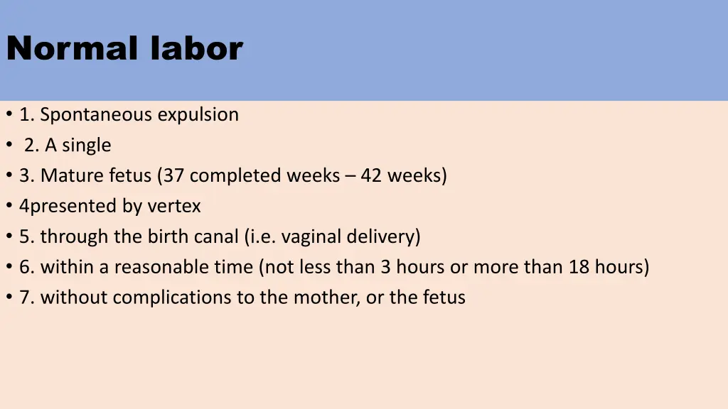 normal labor