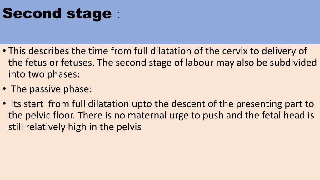 second stage