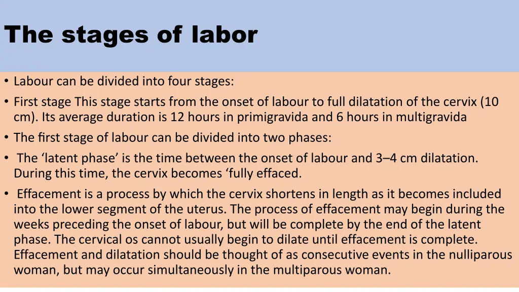 the stages of labor
