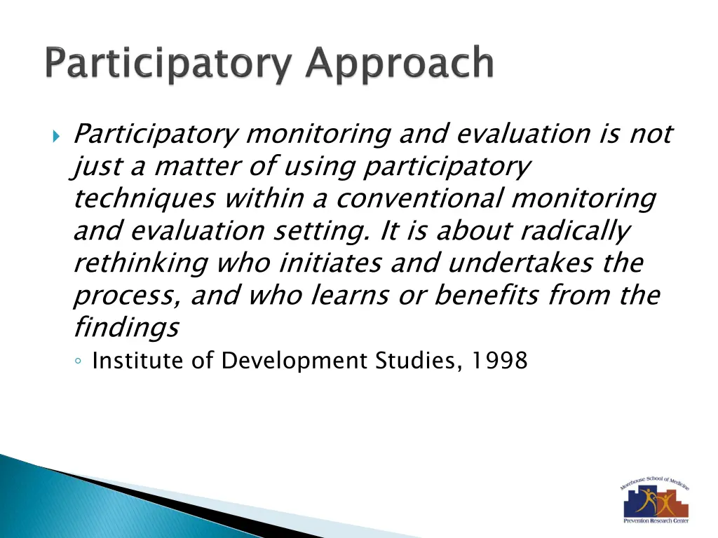 participatory monitoring and evaluation