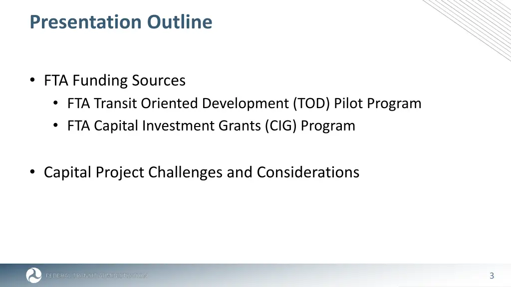 presentation outline