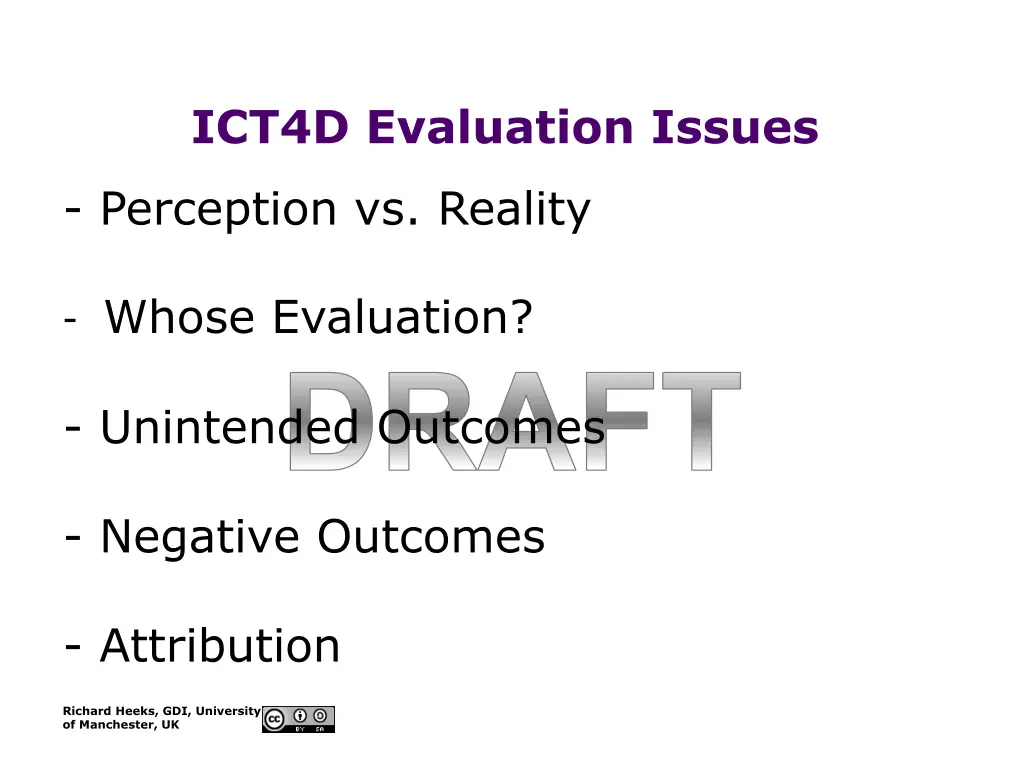 ict4d evaluation issues