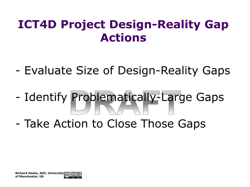 ict4d project design reality gap actions