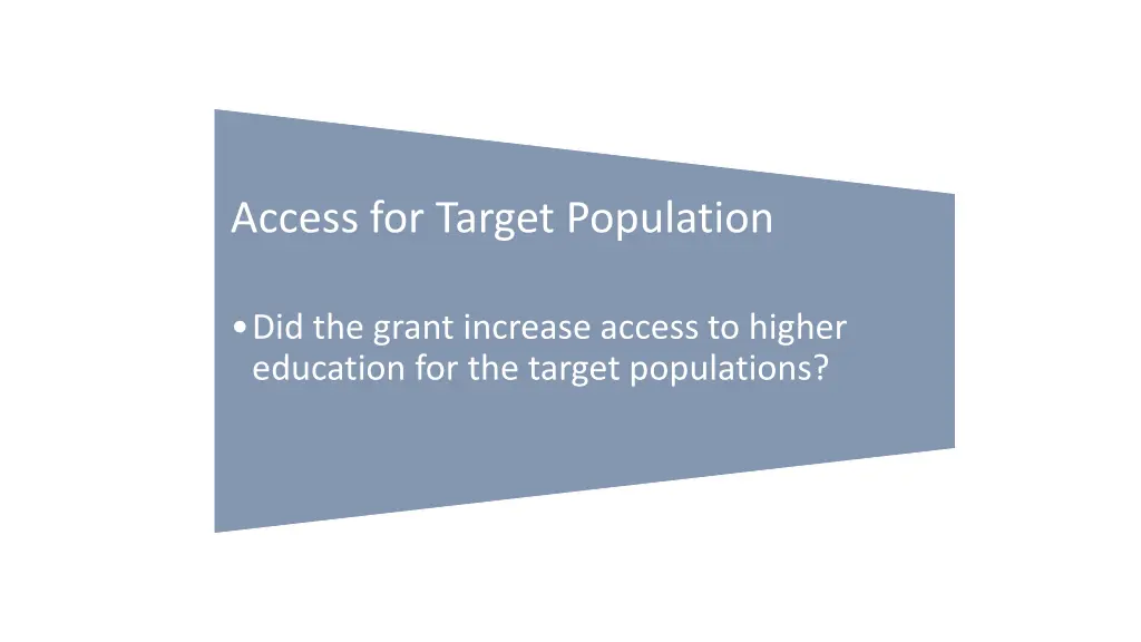 access for target population