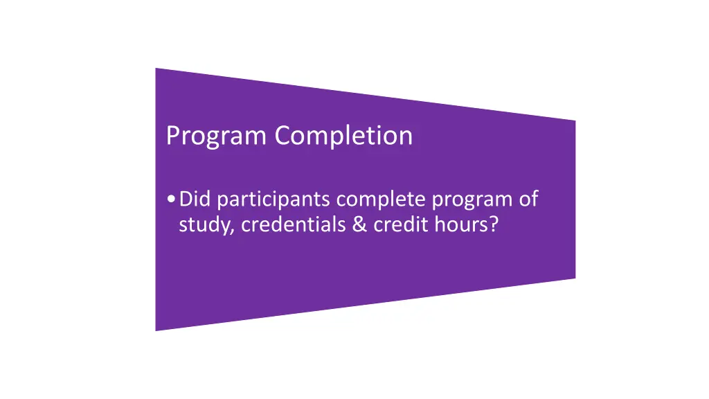 program completion