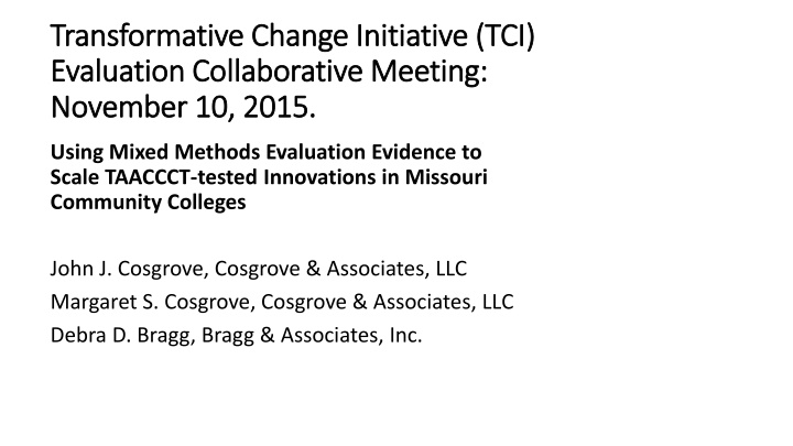 transformative change initiative