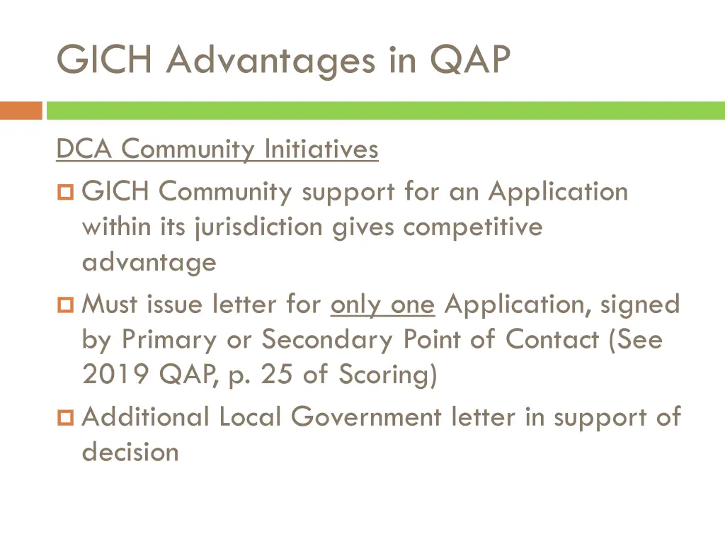 gich advantages in qap