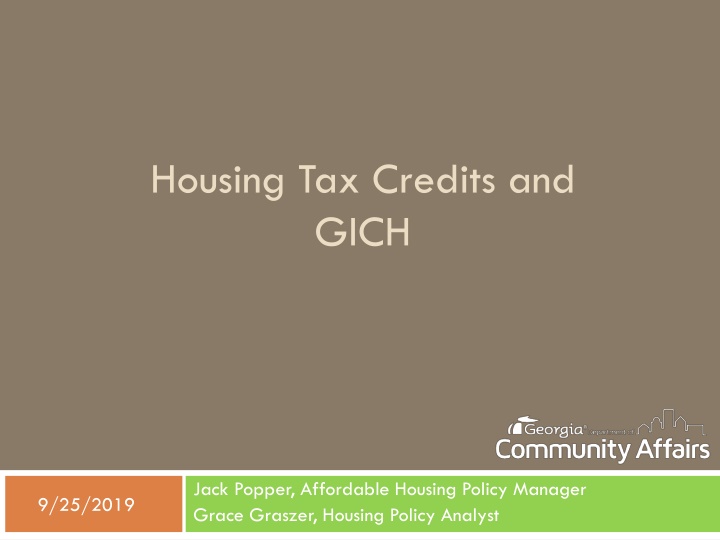 housing tax credits and gich