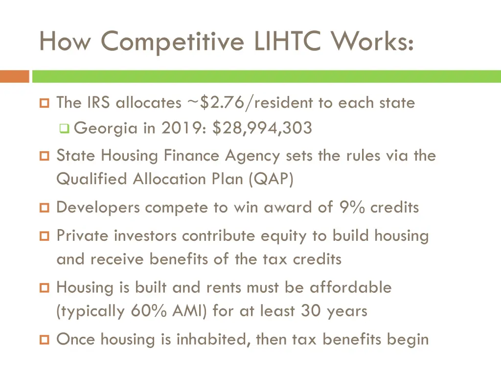 how competitive lihtc works