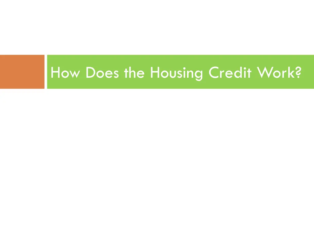 how does the housing credit work