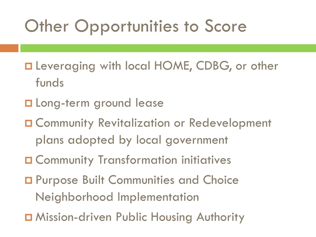 other opportunities to score