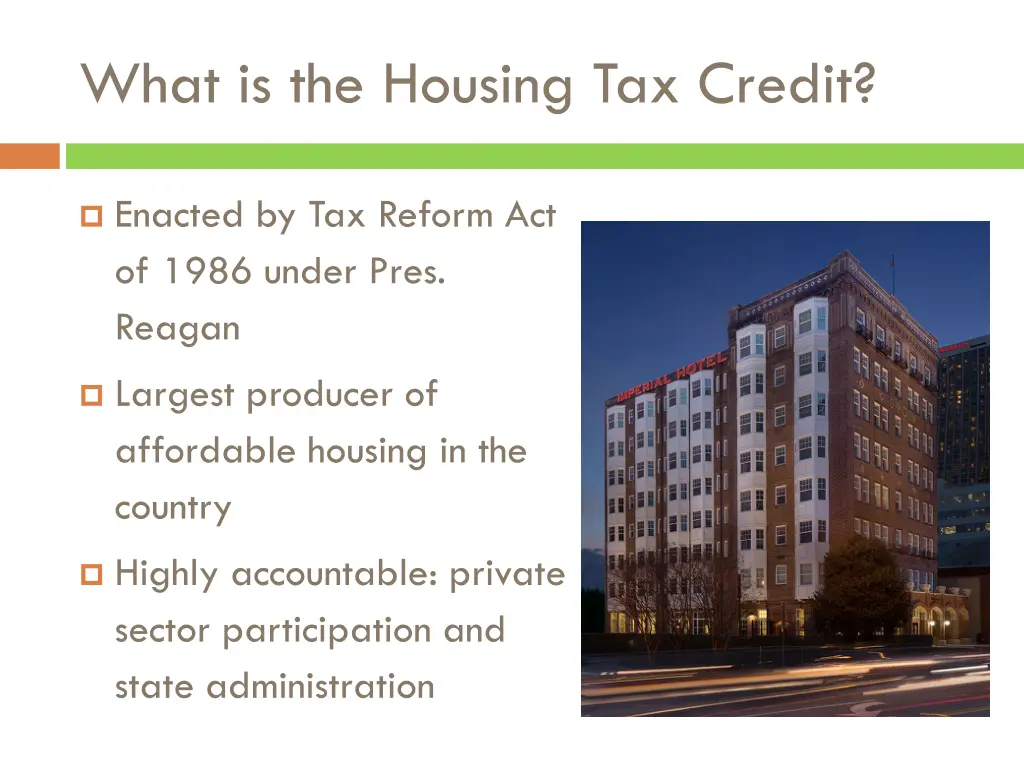 what is the housing tax credit 1