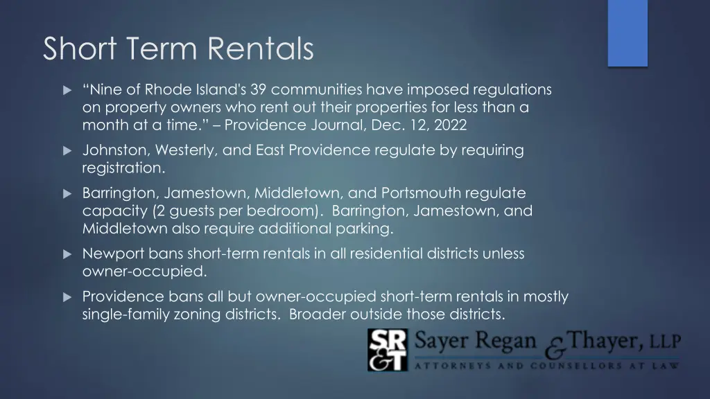 short term rentals