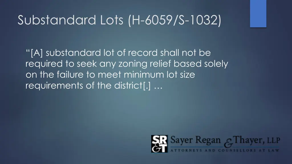 substandard lots h 6059 s 1032