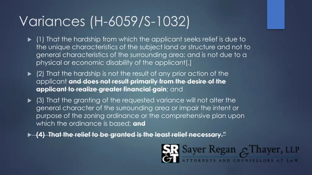 variances h 6059 s 1032