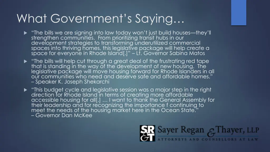 what government s saying