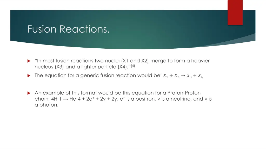 fusion reactions