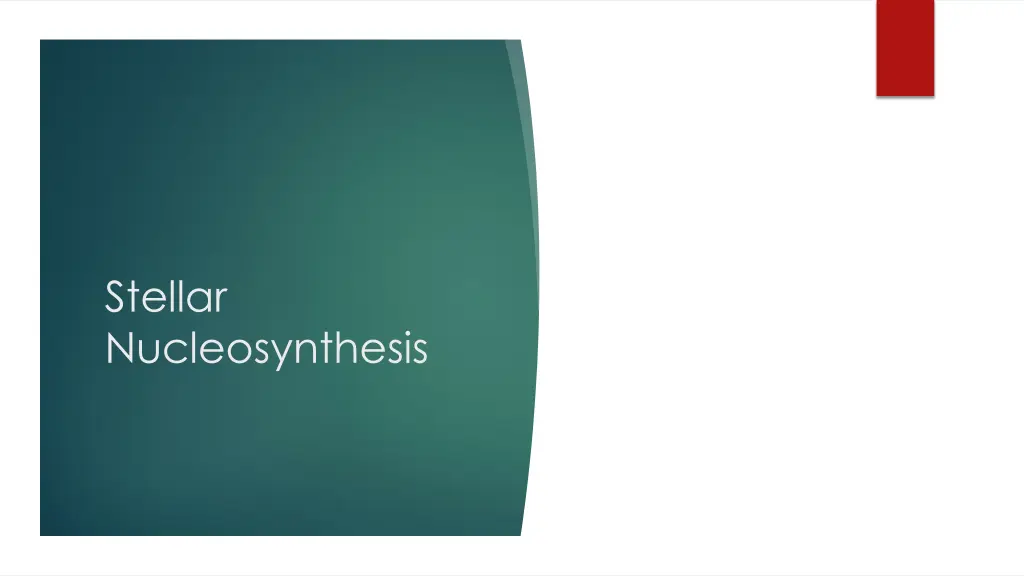 stellar nucleosynthesis