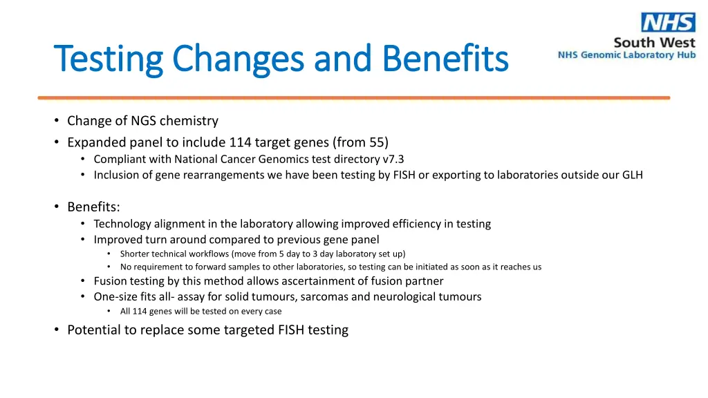 testing changes and benefits testing changes