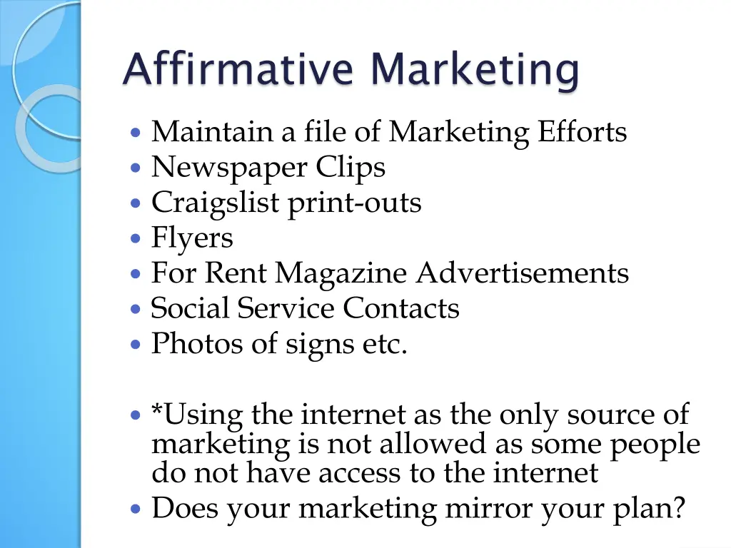 affirmative marketing