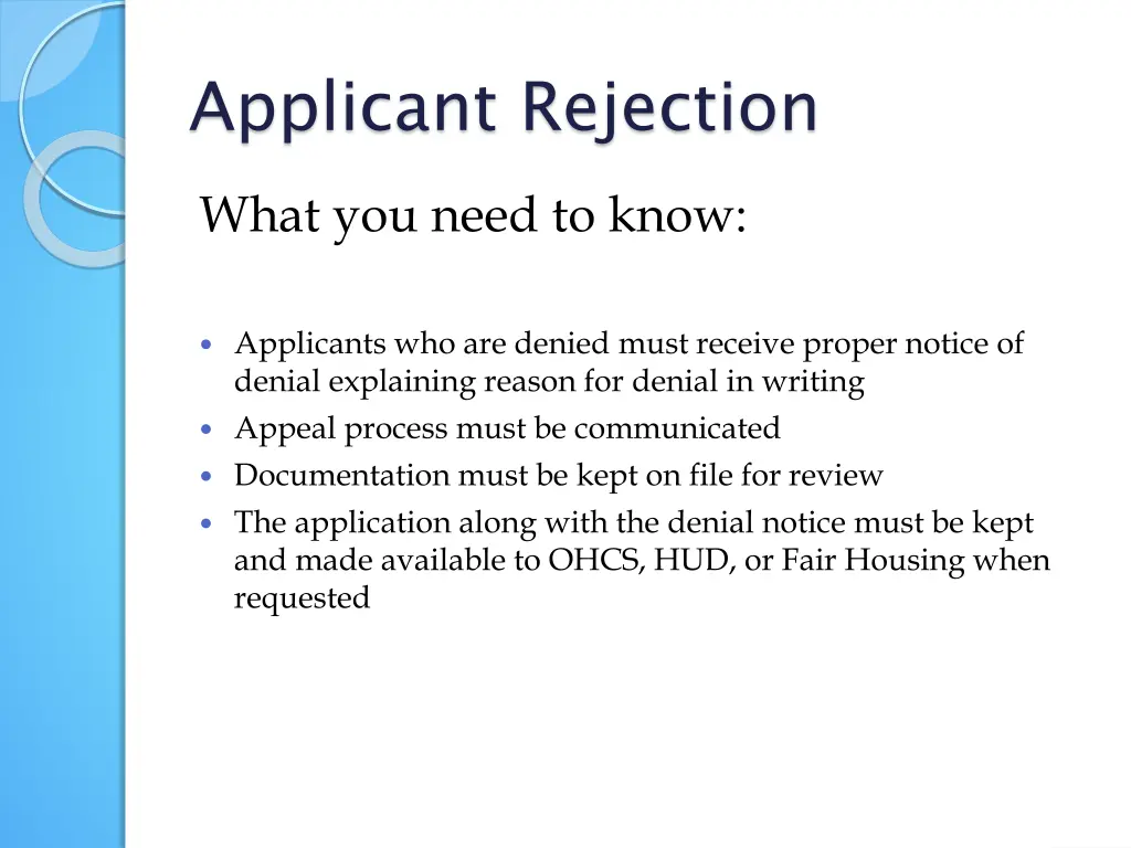 applicant rejection