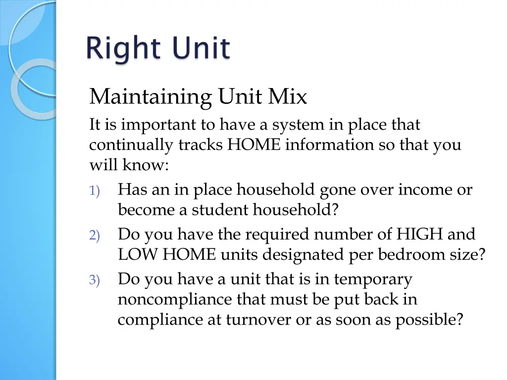 right unit 7