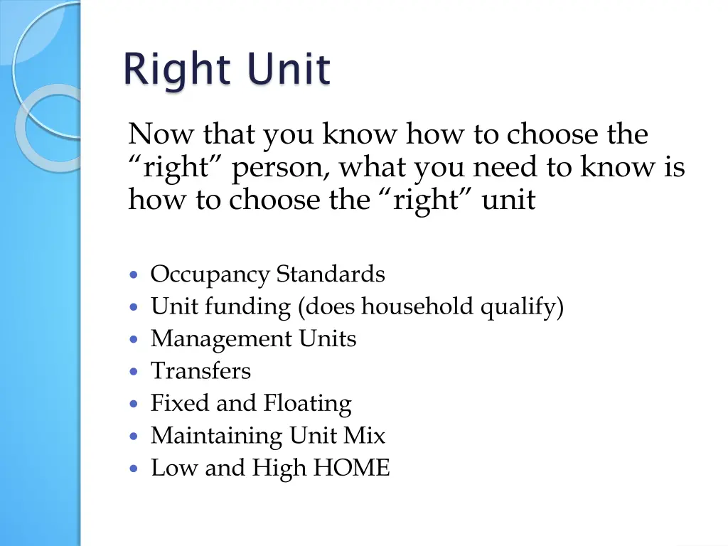 right unit