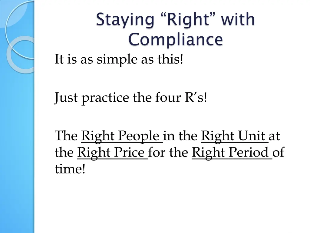 staying right with compliance it is as simple