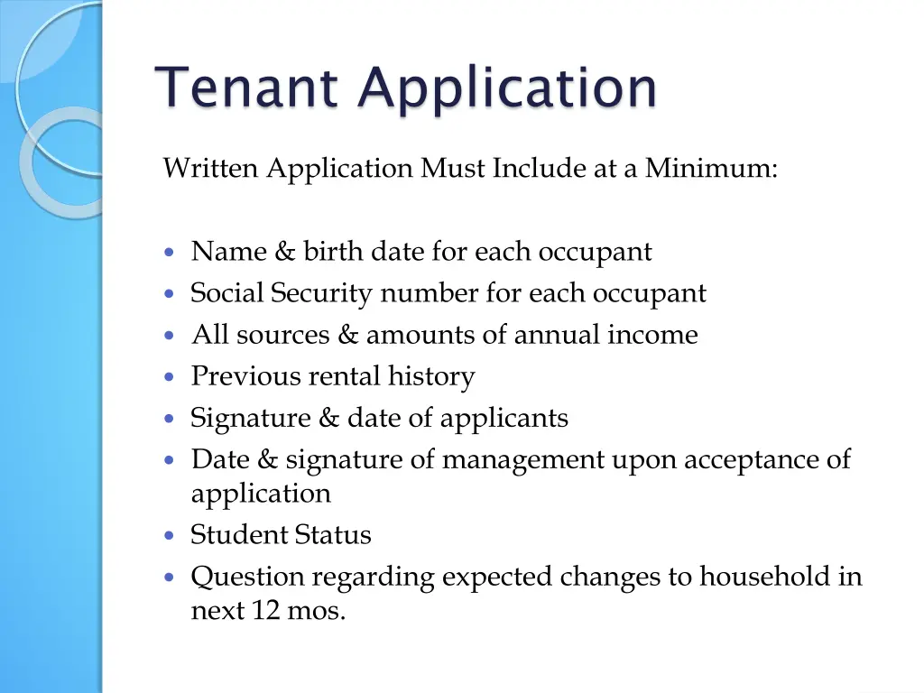 tenant application