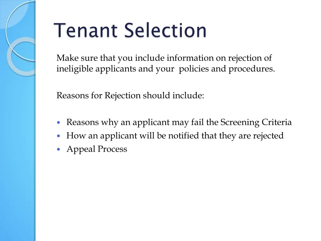 tenant selection 2