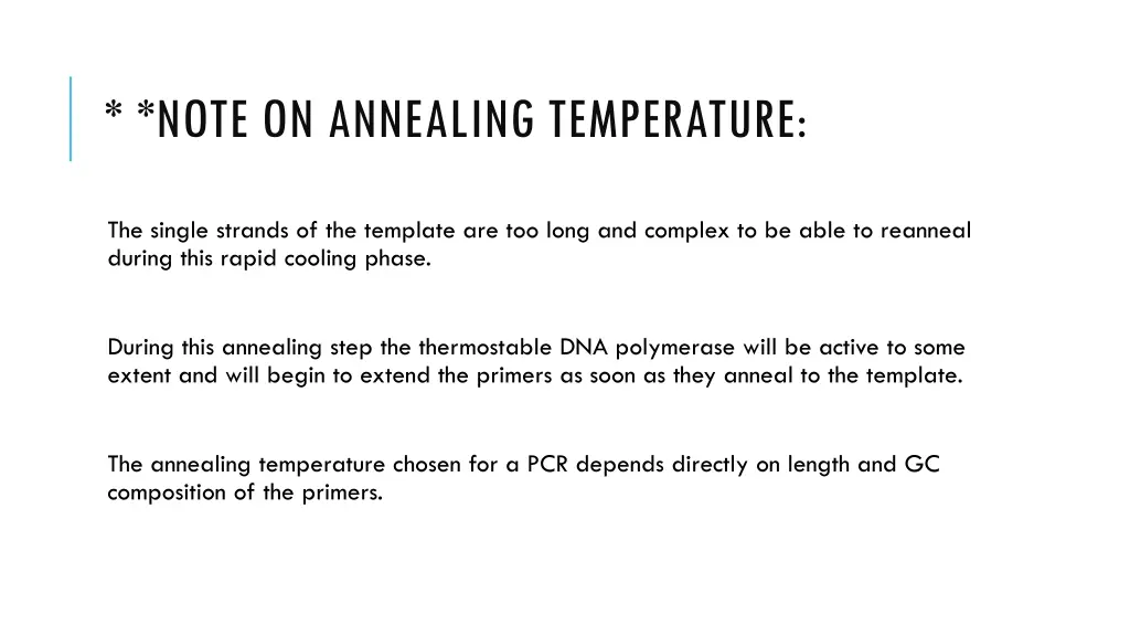 note on annealing temperature