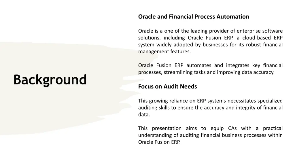 oracle and financial process automation