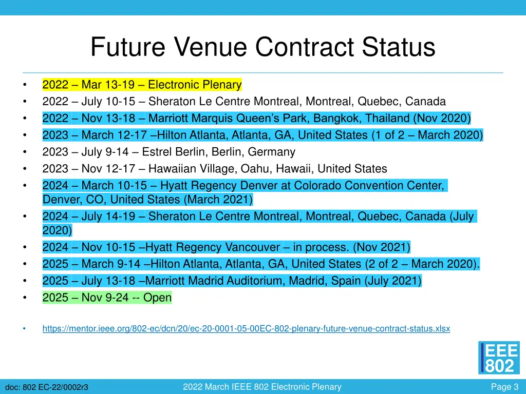 future venue contract status
