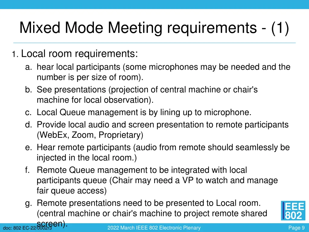 mixed mode meeting requirements 1