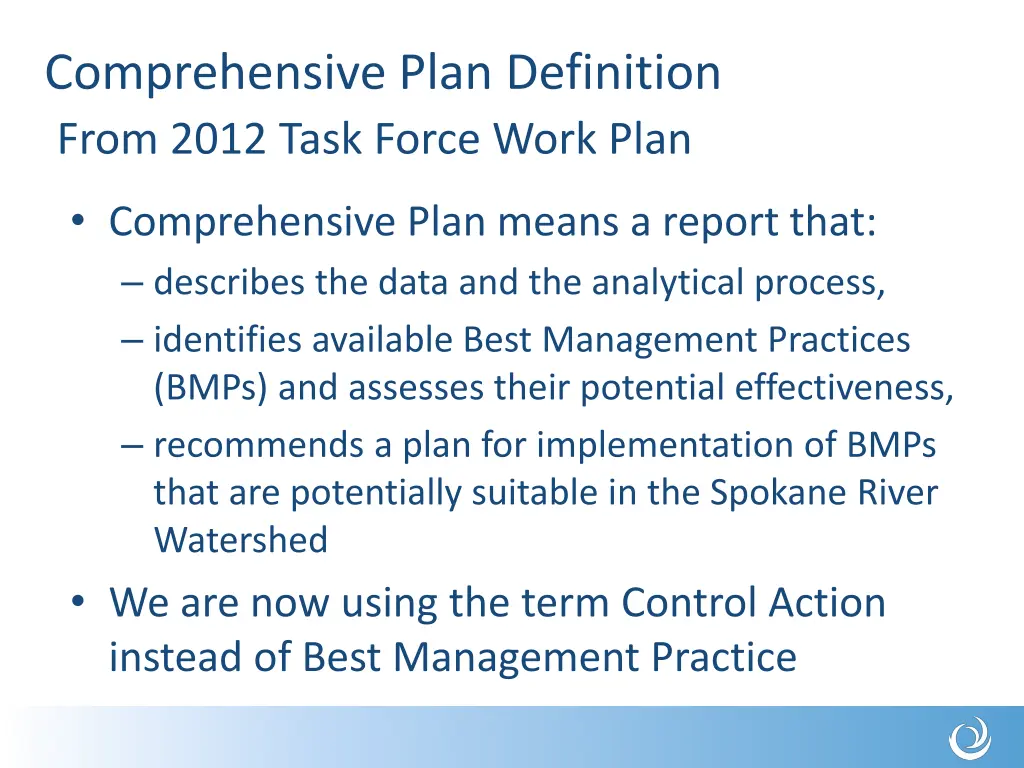comprehensive plan definition from 2012 task