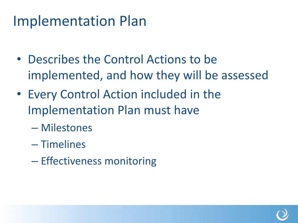 implementation plan