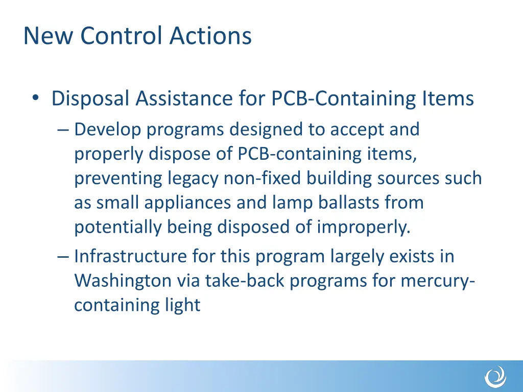 new control actions