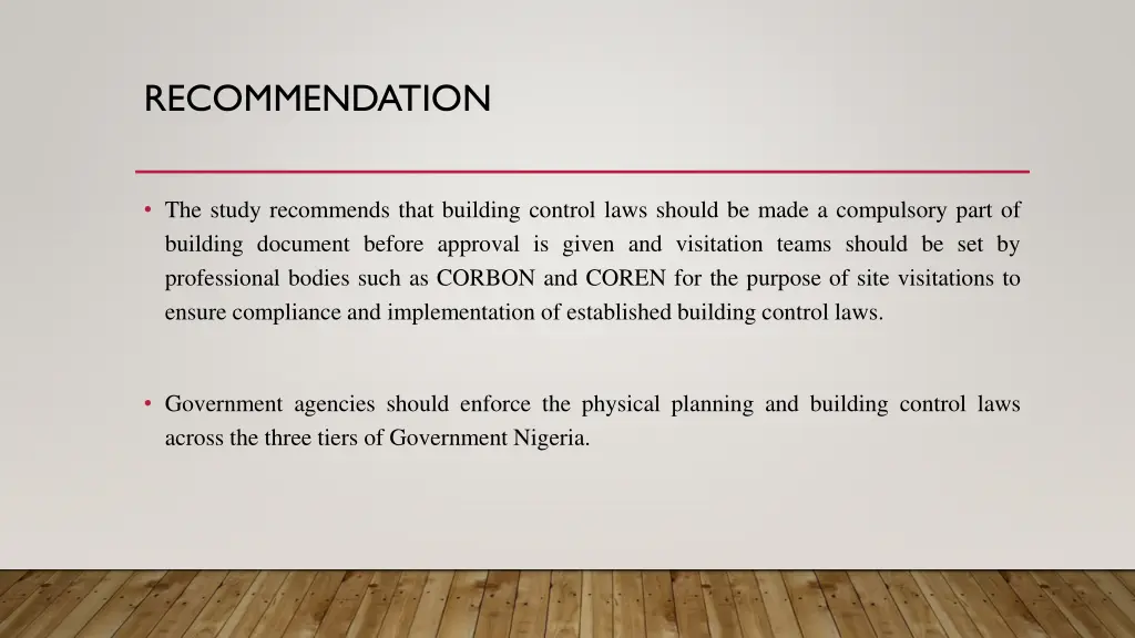 recommendation
