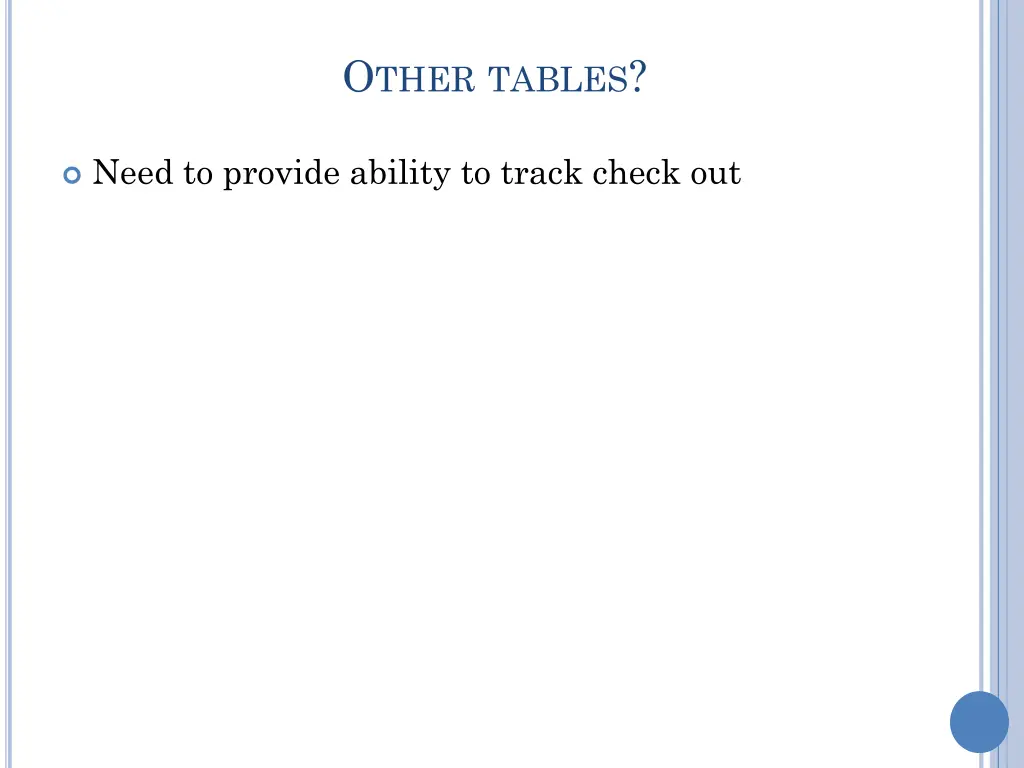 o ther tables