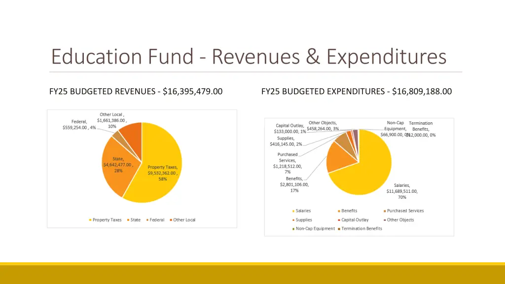 education fund revenues expenditures