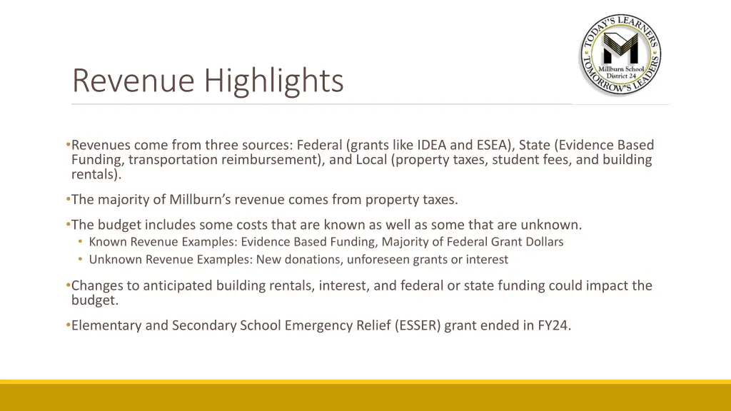 revenue highlights
