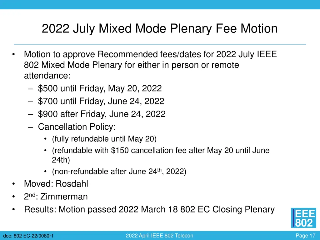 2022 july mixed mode plenary fee motion