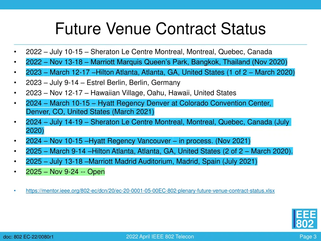 future venue contract status