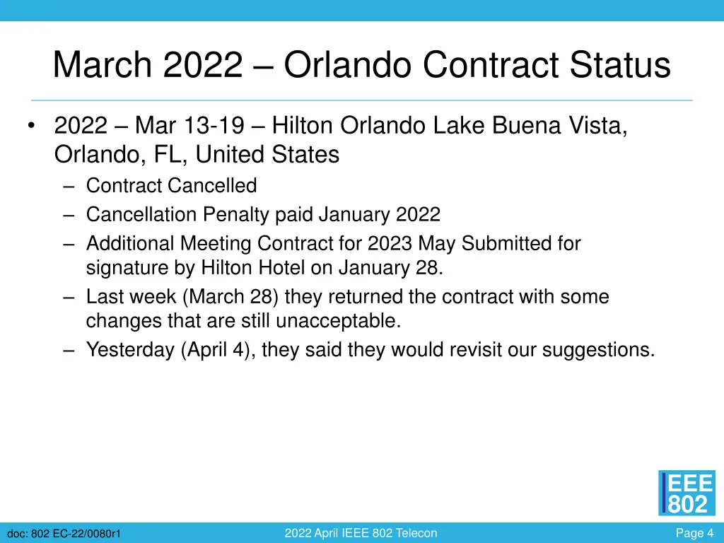 march 2022 orlando contract status
