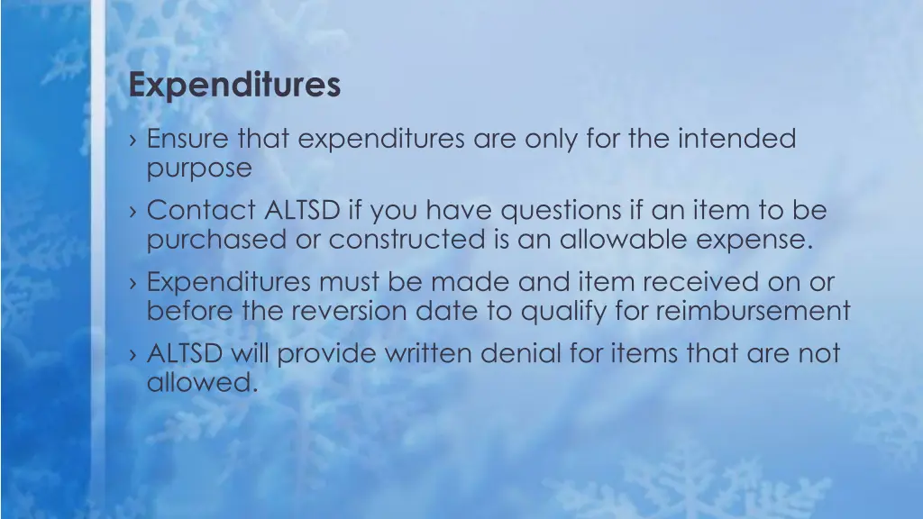 expenditures