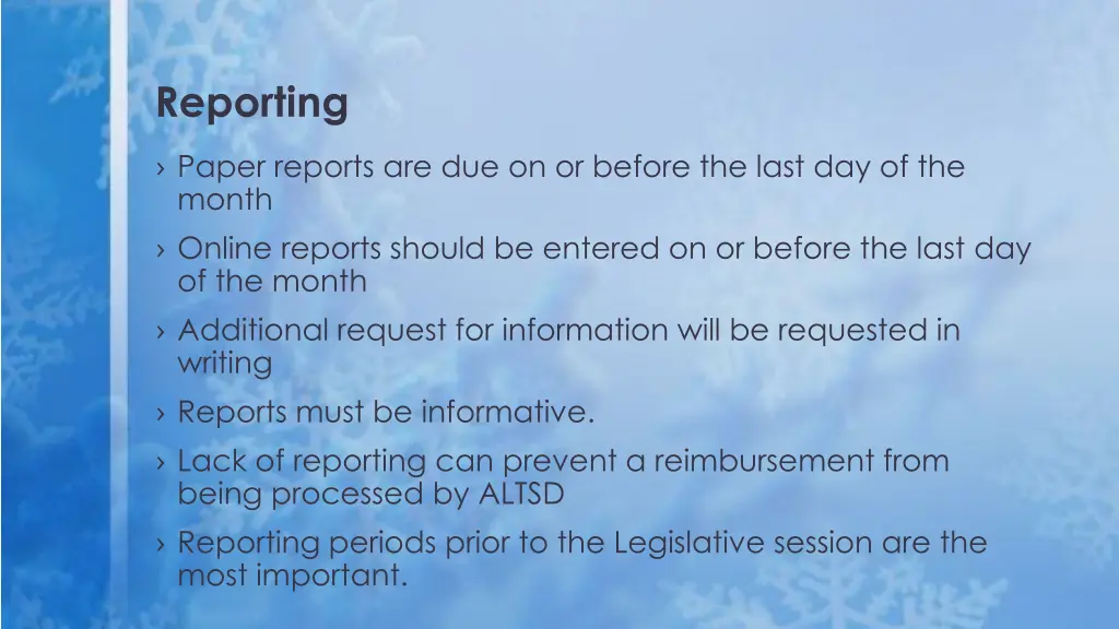 reporting