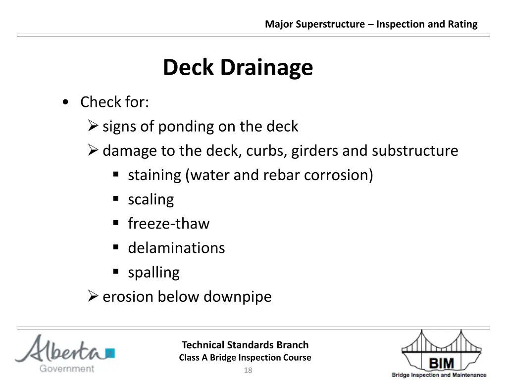 major superstructure inspection and rating 17