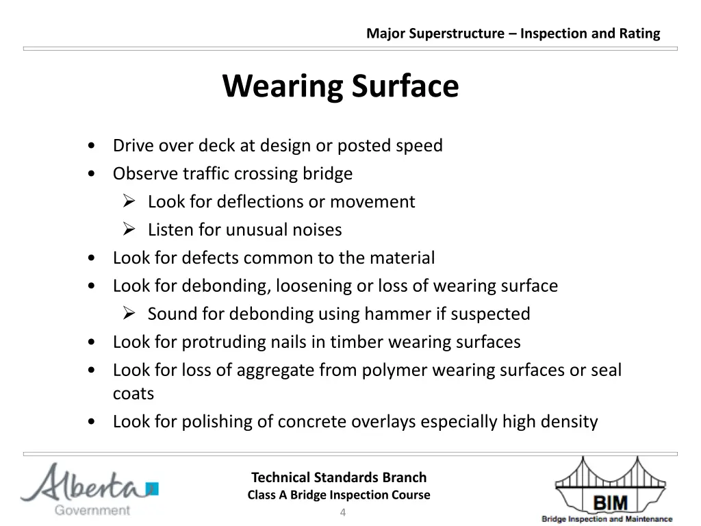 major superstructure inspection and rating 3