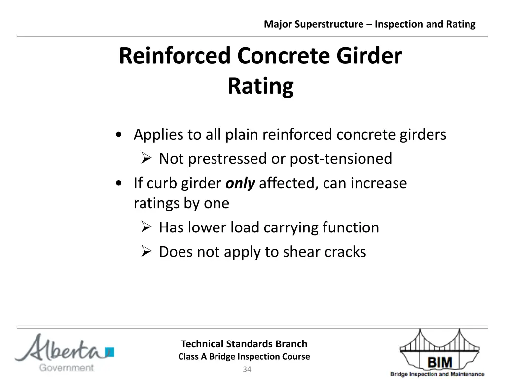 major superstructure inspection and rating 33