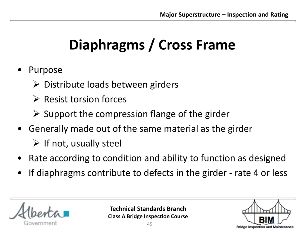 major superstructure inspection and rating 44